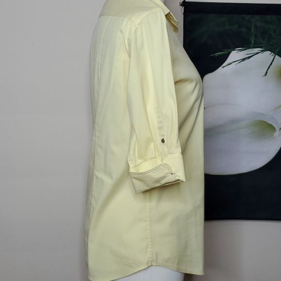 Faconnable Button Up Roll Sleeve Top - Picture 2 of 5